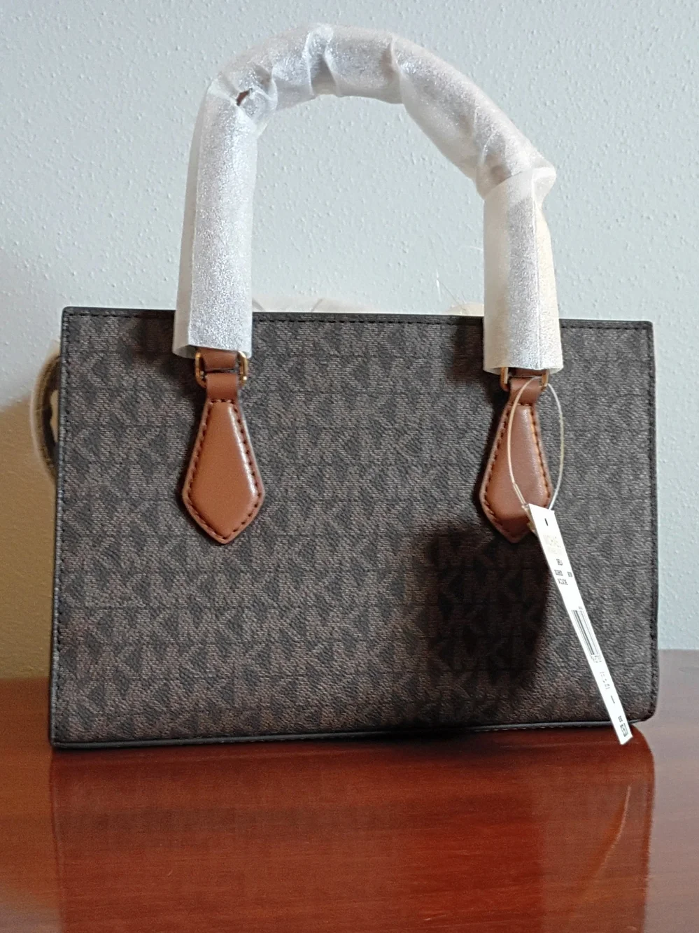 Michael Kors Brown Monogram Satchel with Matching Wallet